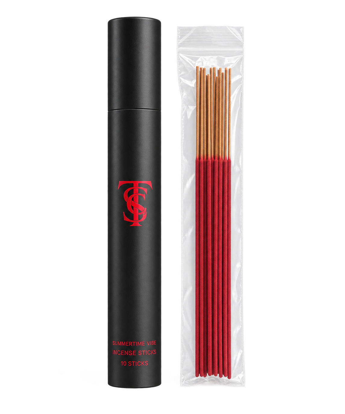 Summer Vibe incense tube and red incense sticks